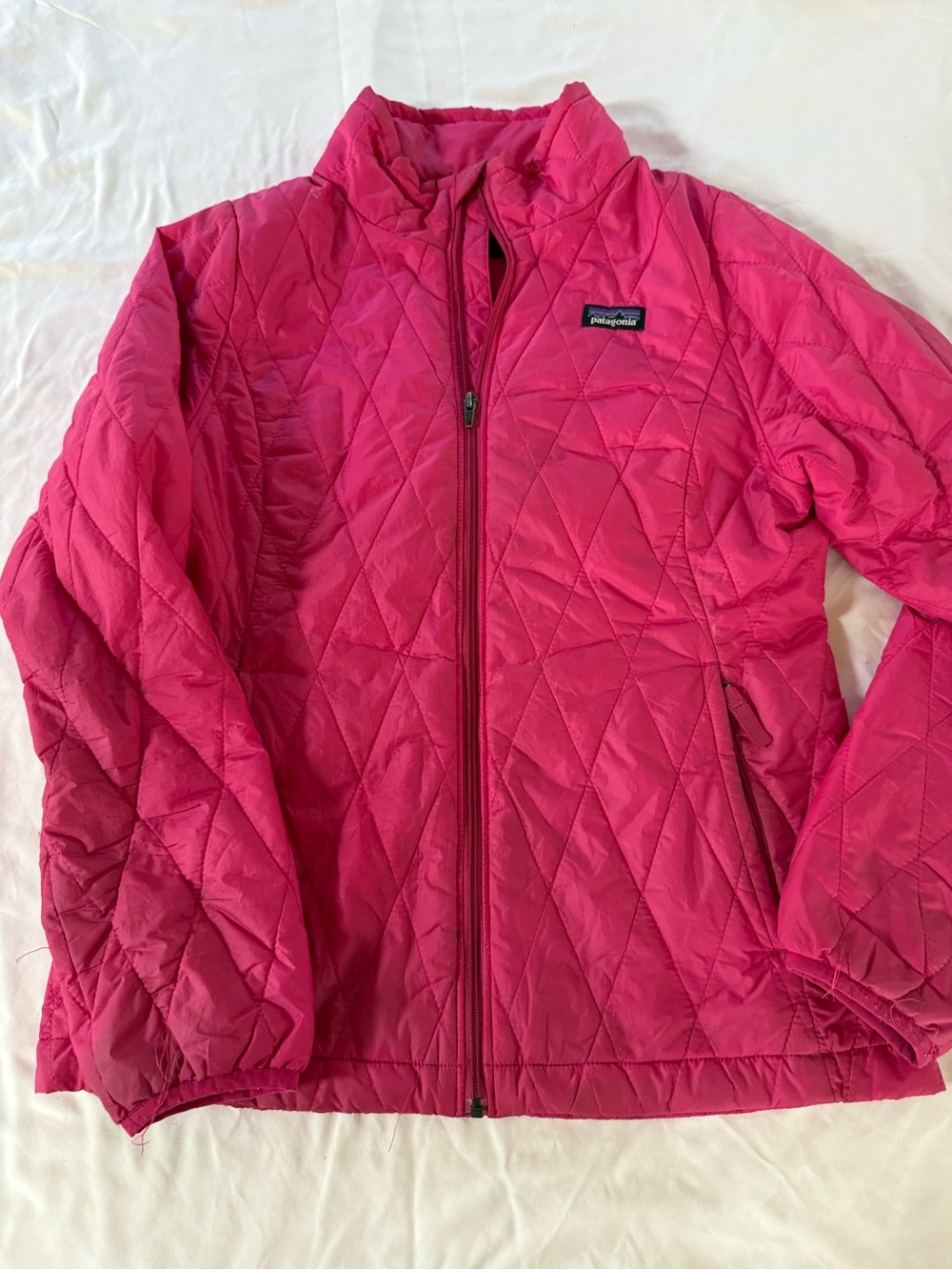 Patagonia Girls Nano Puff Diamond Quilted Jacket Pink Size L 12